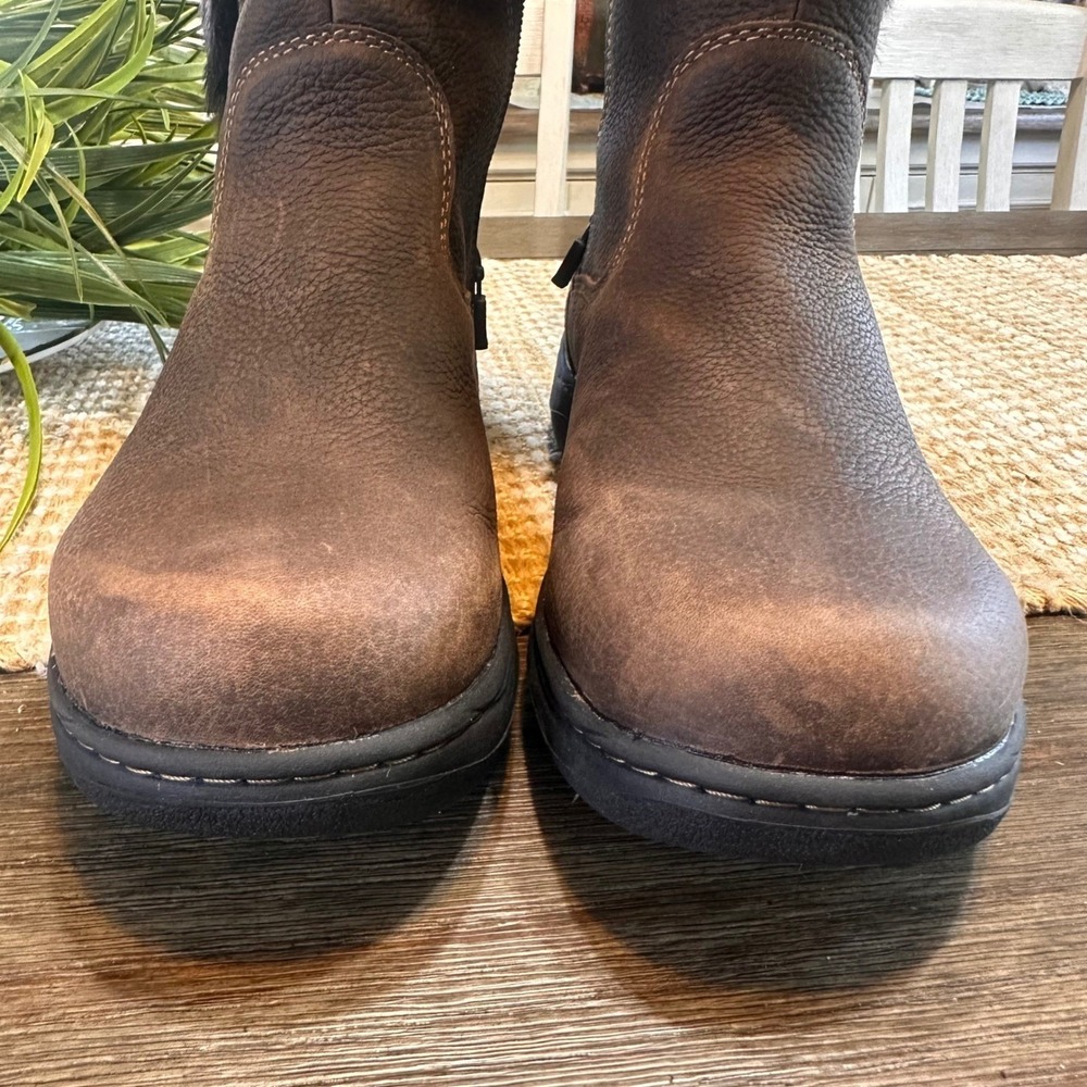 LL Bean Nordic Tek  Waterproof‎ Brown Leather Faux Fur Winter Boots Womens  6.5M - Picture 9 of 16